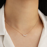 Goldhive-Curved Diamond Necklace-Blue Ruby Jewellery-Vancouver Canada
