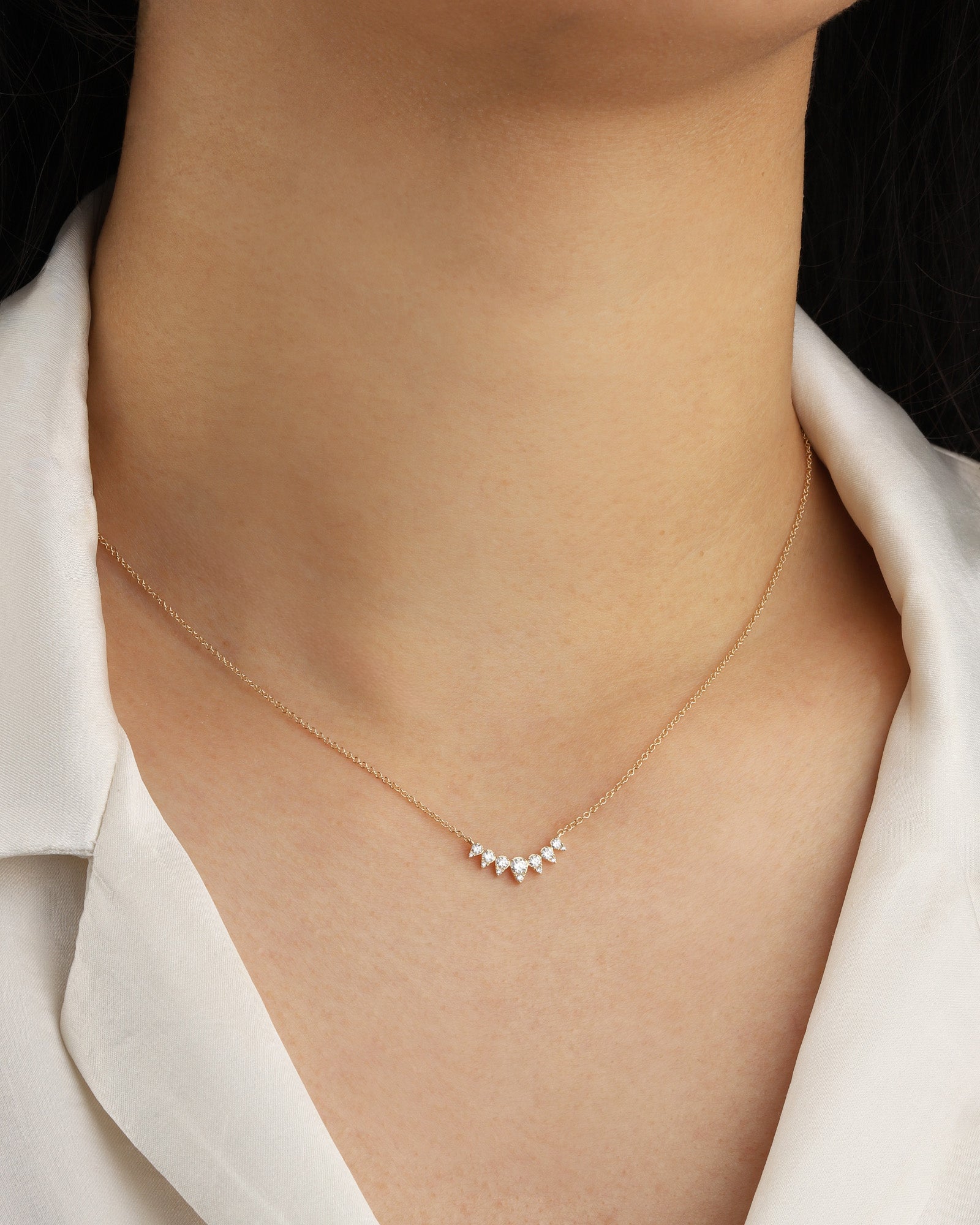Goldhive-Curved Diamond Necklace-Blue Ruby Jewellery-Vancouver Canada