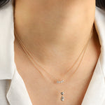 Goldhive-Five Baguette Diamond Necklace-Blue Ruby Jewellery-Vancouver Canada