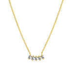 Goldhive-Five Baguette Diamond Necklace-14k Yellow Gold, Diamond-Blue Ruby Jewellery-Vancouver Canada