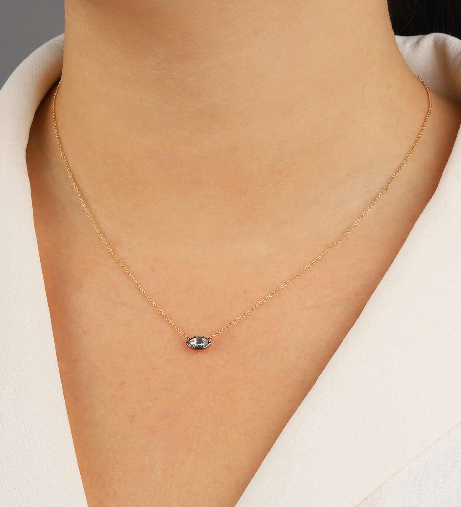 Goldhive-Evil Eye Marquise Necklace-Blue Ruby Jewellery-Vancouver Canada