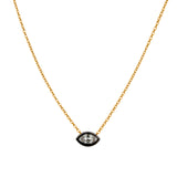 Goldhive-Evil Eye Marquise Necklace-14k Yellow Gold, White Topaz-Blue Ruby Jewellery-Vancouver Canada