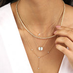Goldhive-East-West Oval Stone Necklace-Necklaces-Blue Ruby Jewellery-Vancouver Canada