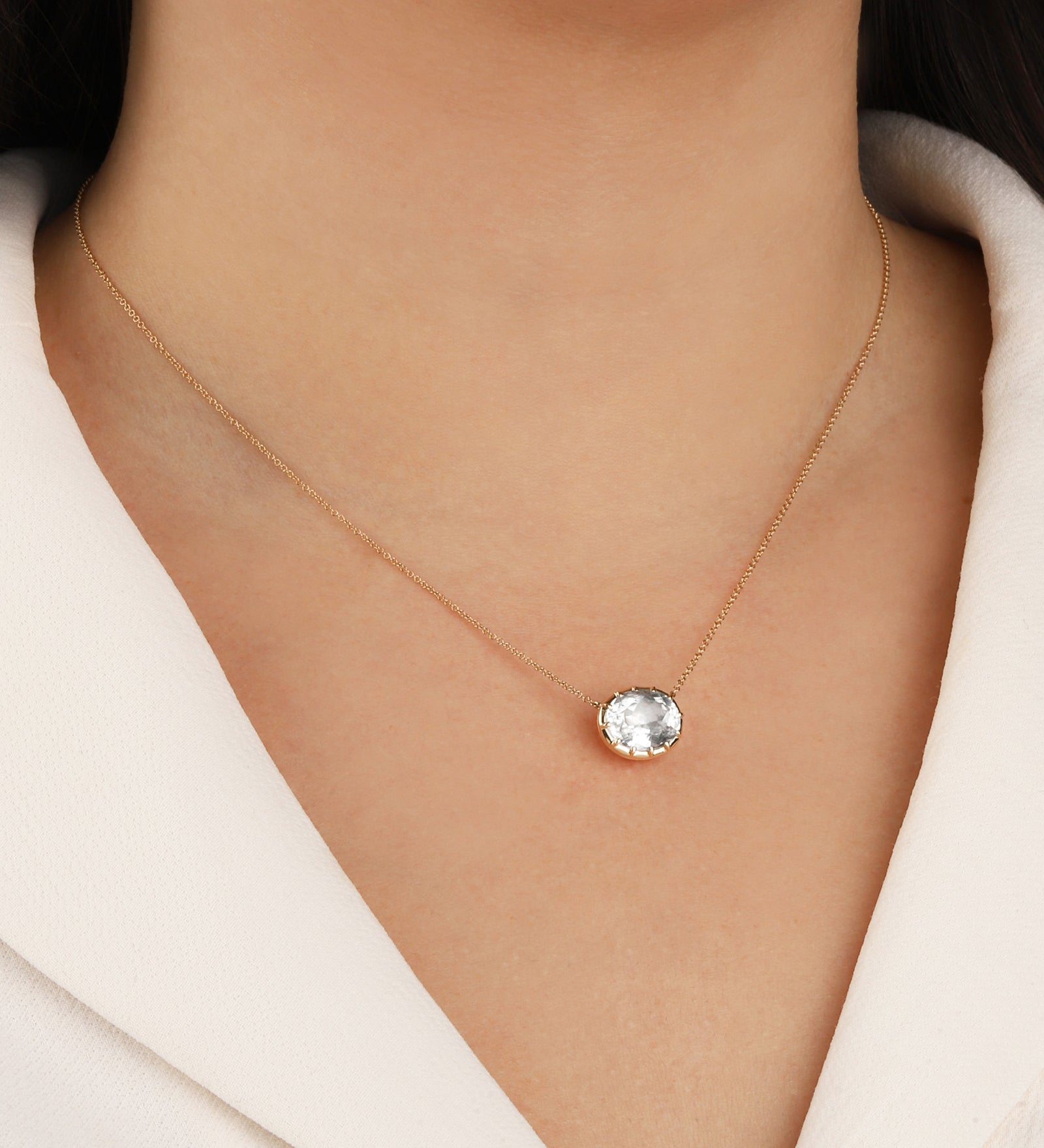 Goldhive-East-West Oval Stone Necklace-Blue Ruby Jewellery-Vancouver Canada