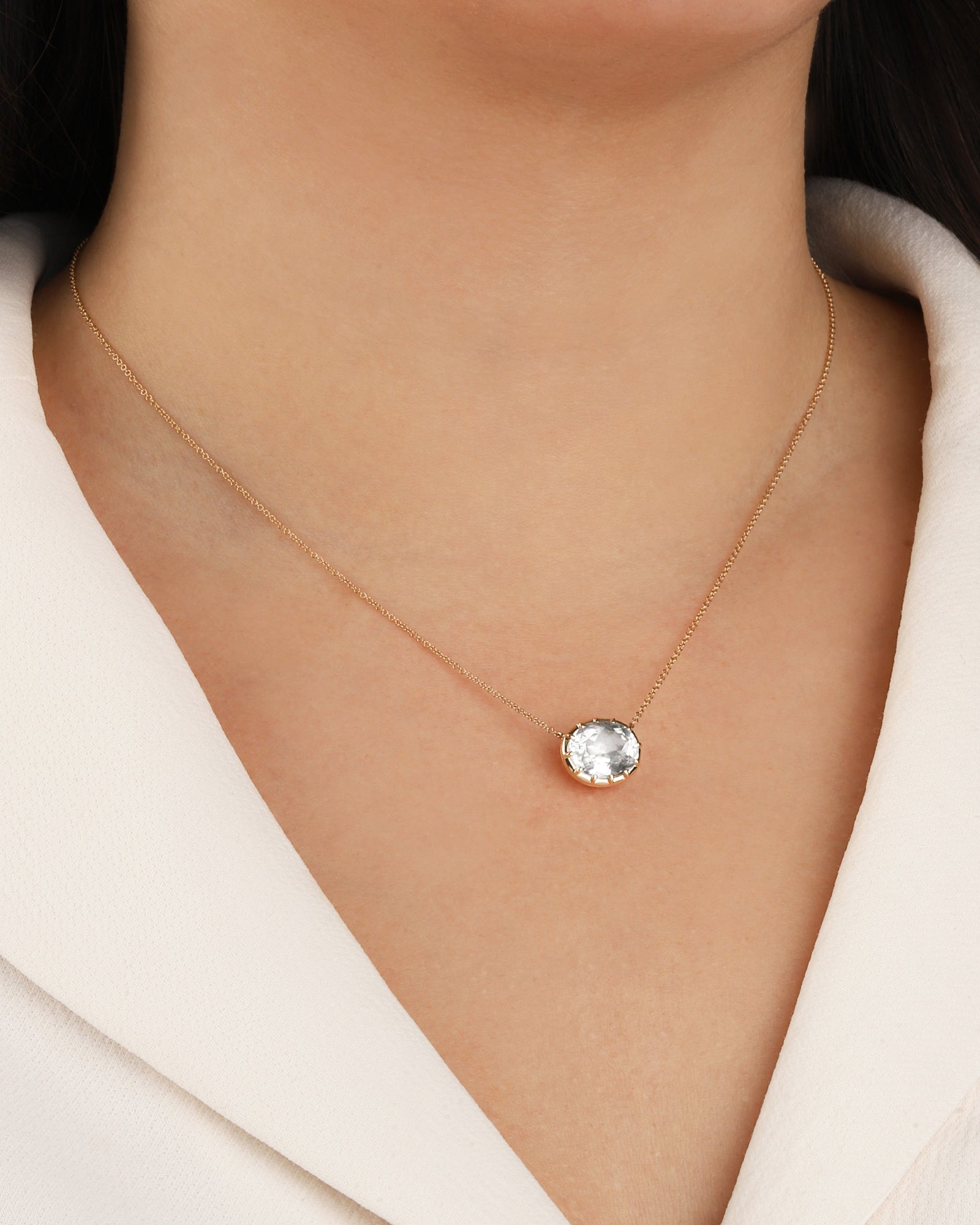 Goldhive-East-West Oval Stone Necklace-Blue Ruby Jewellery-Vancouver Canada