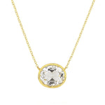 Goldhive-East-West Oval Stone Necklace-Necklaces-14k Yellow Gold, White Topaz-Blue Ruby Jewellery-Vancouver Canada
