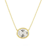 Goldhive-East-West Oval Stone Necklace-Necklaces-14k Yellow Gold, White Topaz-Blue Ruby Jewellery-Vancouver Canada