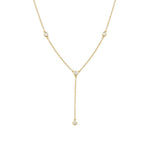Goldhive-Diamond Bezel Lariat-14k Yellow Gold, Diamond-Blue Ruby Jewellery-Vancouver Canada