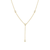 Goldhive-Diamond Bezel Lariat-14k Yellow Gold, Diamond-Blue Ruby Jewellery-Vancouver Canada
