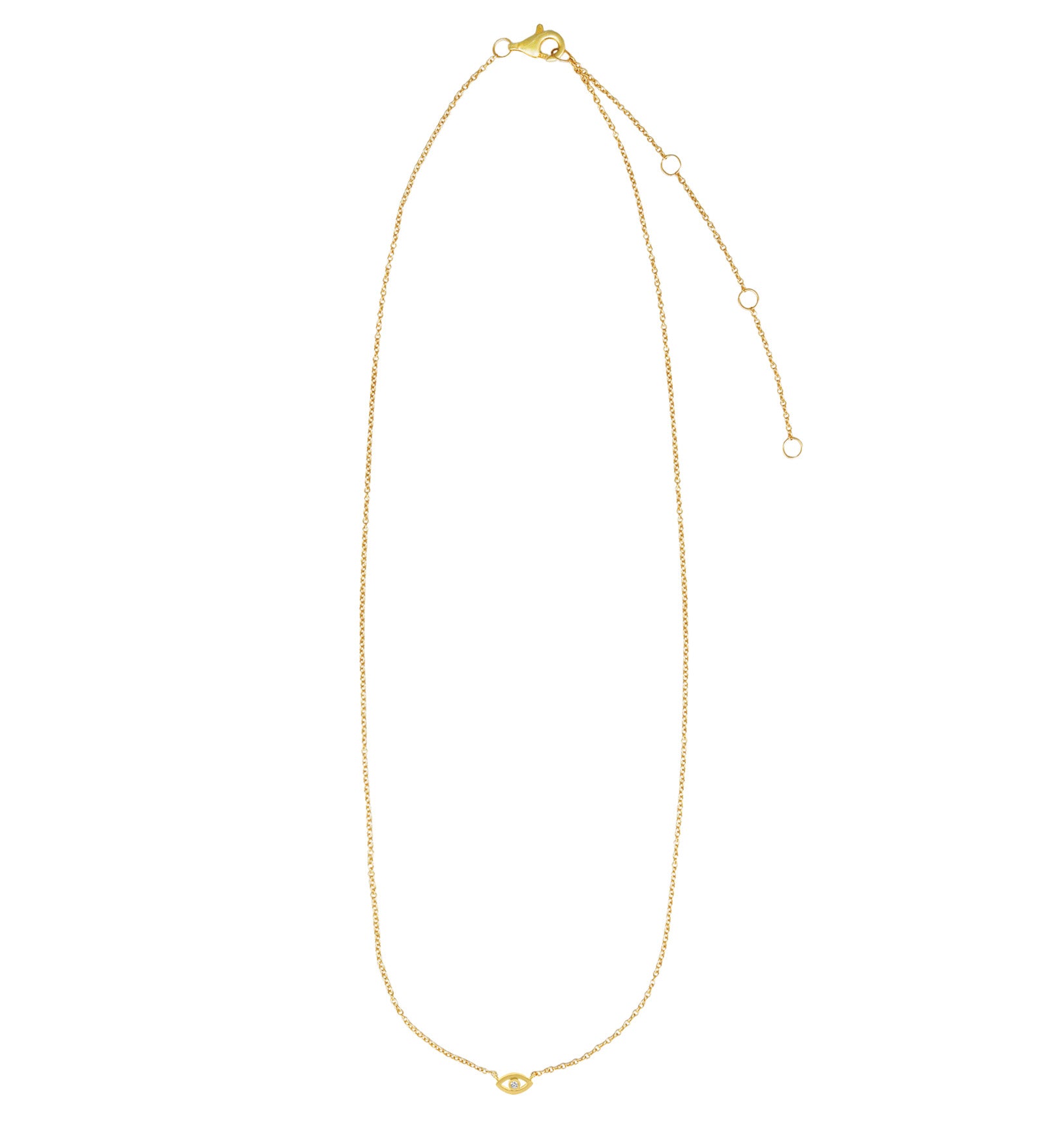 Goldhive-Evil Eye Solitaire Diamond Necklace-Blue Ruby Jewellery-Vancouver Canada