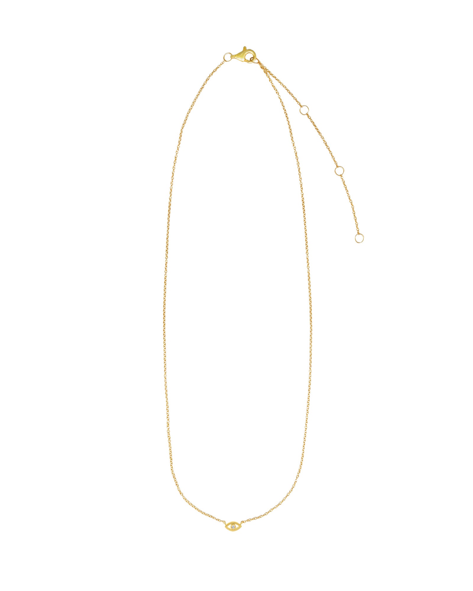 Goldhive-Evil Eye Solitaire Diamond Necklace-Blue Ruby Jewellery-Vancouver Canada