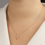Goldhive-Cross Diamond Necklace-Blue Ruby Jewellery-Vancouver Canada