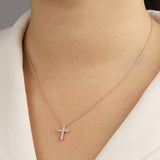 Goldhive-Cross Diamond Necklace-Blue Ruby Jewellery-Vancouver Canada