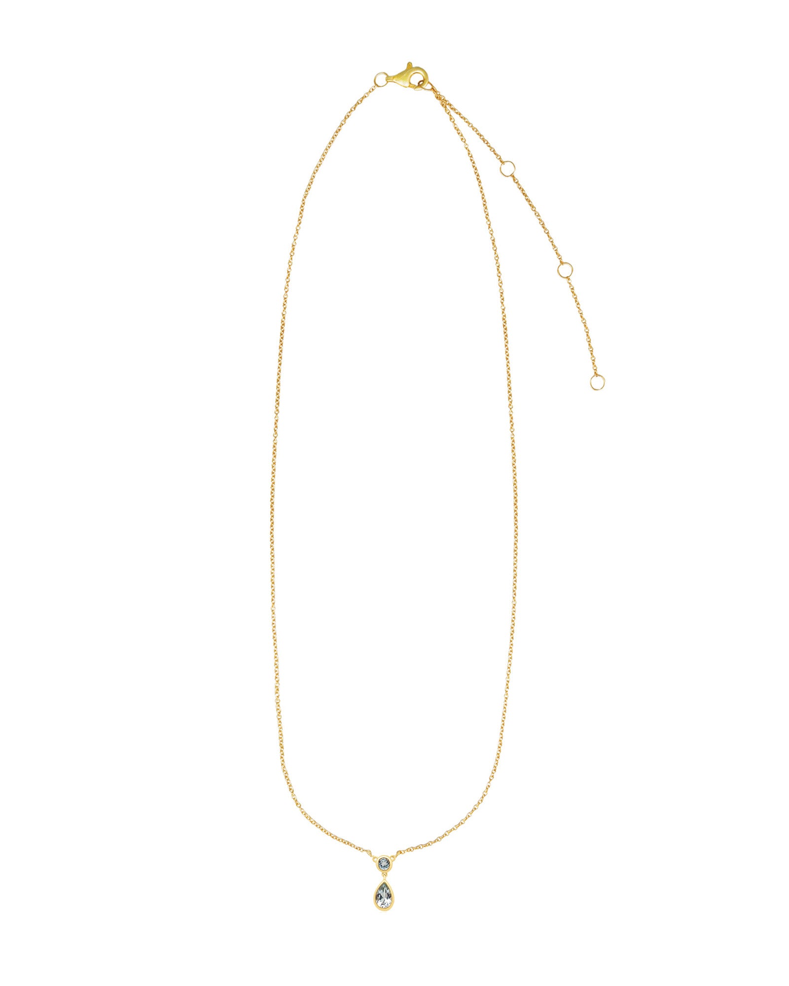 Goldhive-Teardrop Bezel Stone Necklace-Blue Ruby Jewellery-Vancouver Canada