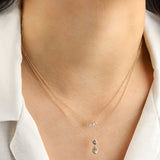 Goldhive-Teardrop Bezel Stone Necklace-Blue Ruby Jewellery-Vancouver Canada
