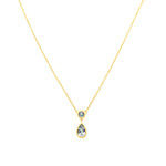 Goldhive-Teardrop Bezel Stone Necklace-Blue Ruby Jewellery-Vancouver Canada