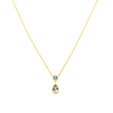 Goldhive-Teardrop Bezel Stone Necklace-Blue Ruby Jewellery-Vancouver Canada