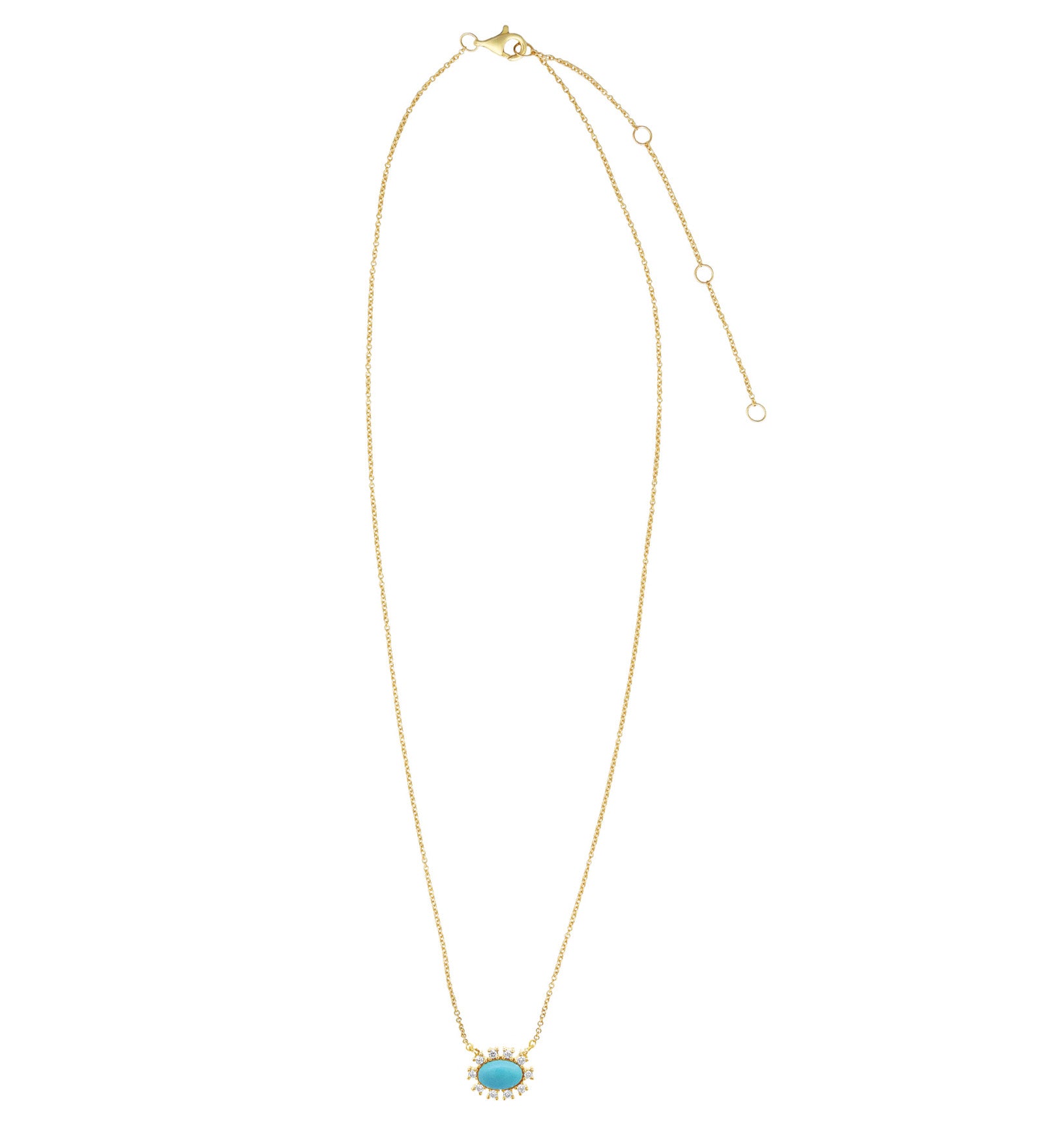 Goldhive-Spiked Stone Oval Necklace-Blue Ruby Jewellery-Vancouver Canada