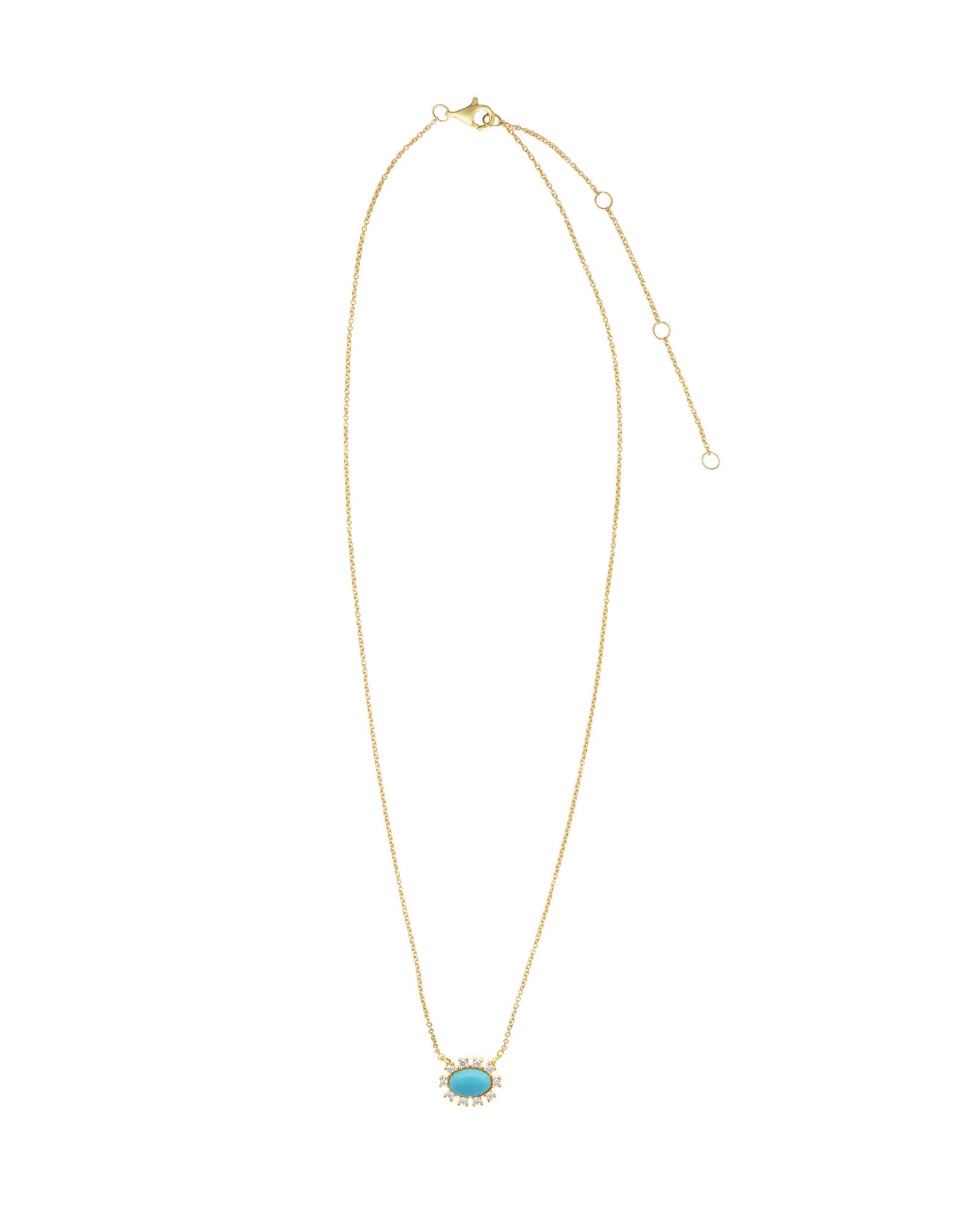 Goldhive-Spiked Stone Oval Necklace-Blue Ruby Jewellery-Vancouver Canada