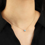 Goldhive-Spiked Stone Oval Necklace-Blue Ruby Jewellery-Vancouver Canada