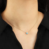 Goldhive-Spiked Stone Oval Necklace-Blue Ruby Jewellery-Vancouver Canada