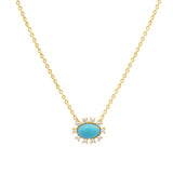 Goldhive-Stone Spiked Oval Necklace-14k Yellow Gold, Diamond, Turquoise-Blue Ruby Jewellery-Vancouver Canada