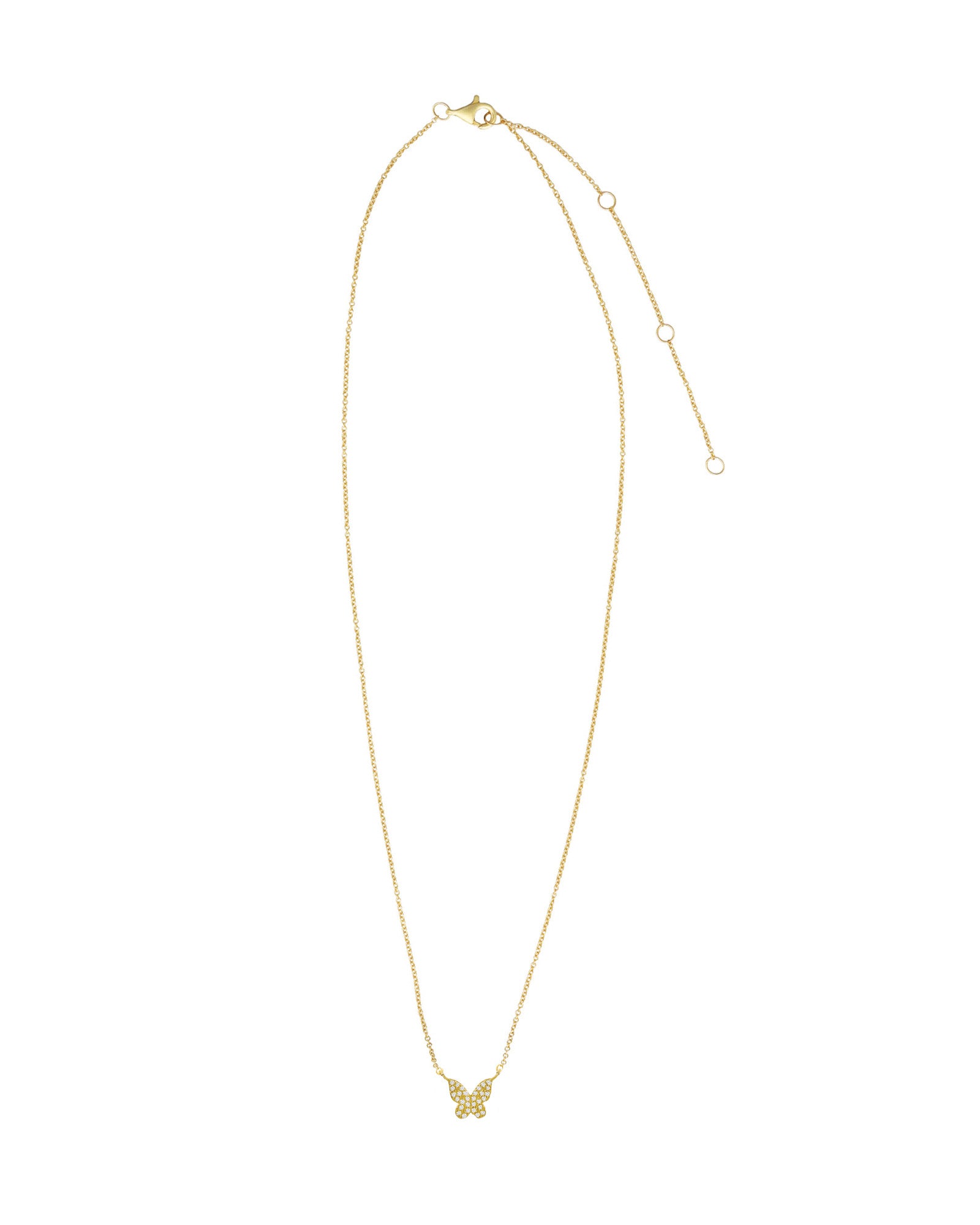 Goldhive-Butterfly Pavé Diamond Necklace-Blue Ruby Jewellery-Vancouver Canada