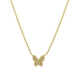 Goldhive-Butterfly Pavé Diamond Necklace-14k Yellow Gold, Diamond-Blue Ruby Jewellery-Vancouver Canada