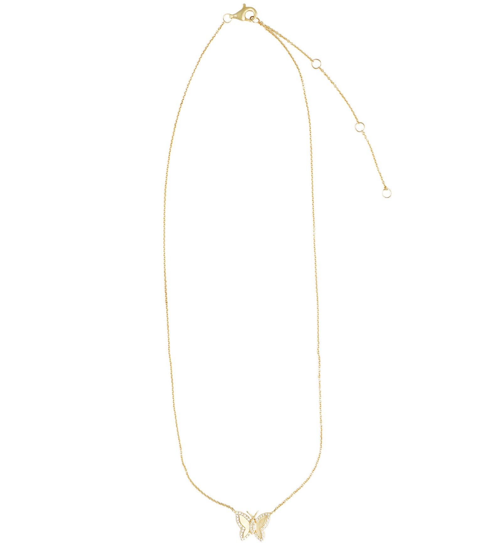 Goldhive-Pavé Outline Butterfly Necklace-Blue Ruby Jewellery-Vancouver Canada