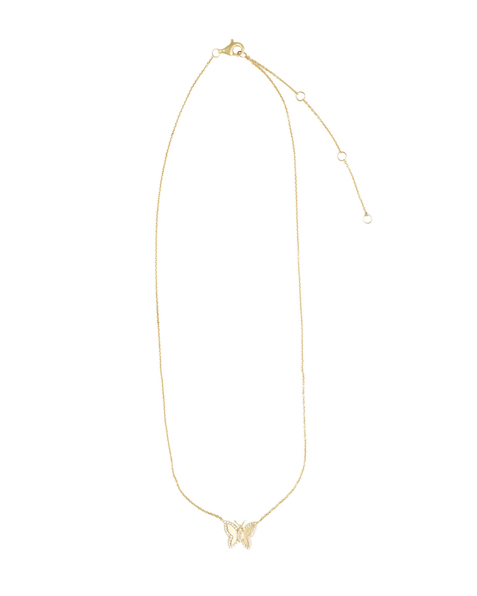 Goldhive-Pavé Outline Butterfly Necklace-Blue Ruby Jewellery-Vancouver Canada