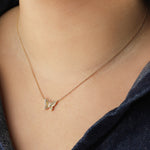 Goldhive-Pavé Outline Butterfly Necklace-Blue Ruby Jewellery-Vancouver Canada