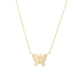 Goldhive-Pavé Outline Butterfly Necklace-Necklaces-Blue Ruby Jewellery-Vancouver Canada