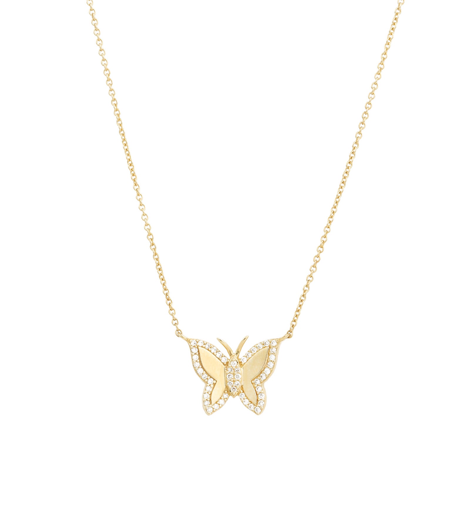 Goldhive-Pavé Outline Butterfly Necklace-Necklaces-Blue Ruby Jewellery-Vancouver Canada