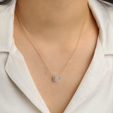 Labradorite Slice Halo Necklace