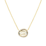 Labradorite Slice Halo Necklace