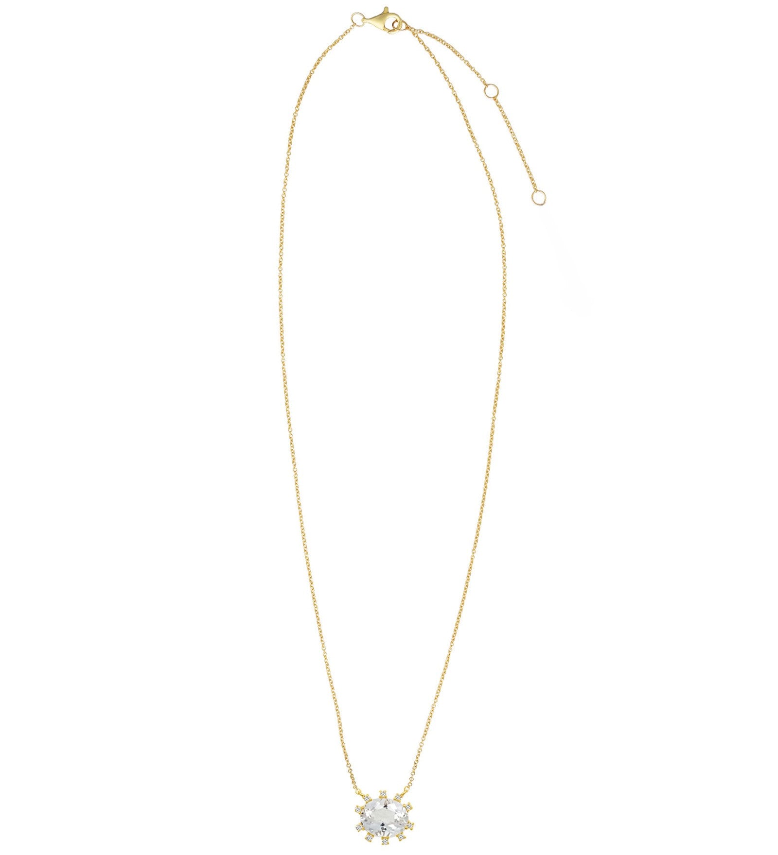 Goldhive-Spiked Oval Necklace-Blue Ruby Jewellery-Vancouver Canada