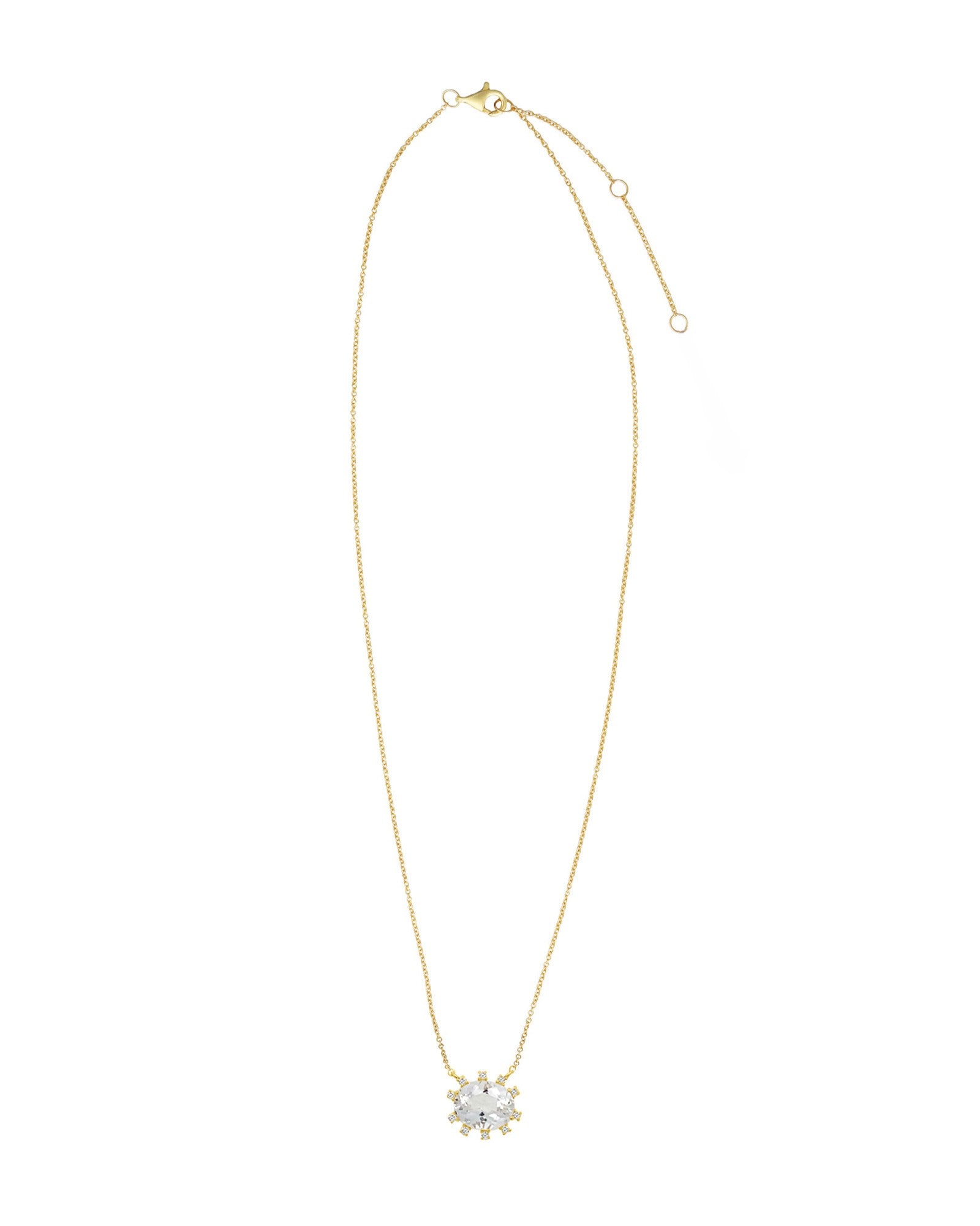 Goldhive-Spiked Oval Necklace-Blue Ruby Jewellery-Vancouver Canada