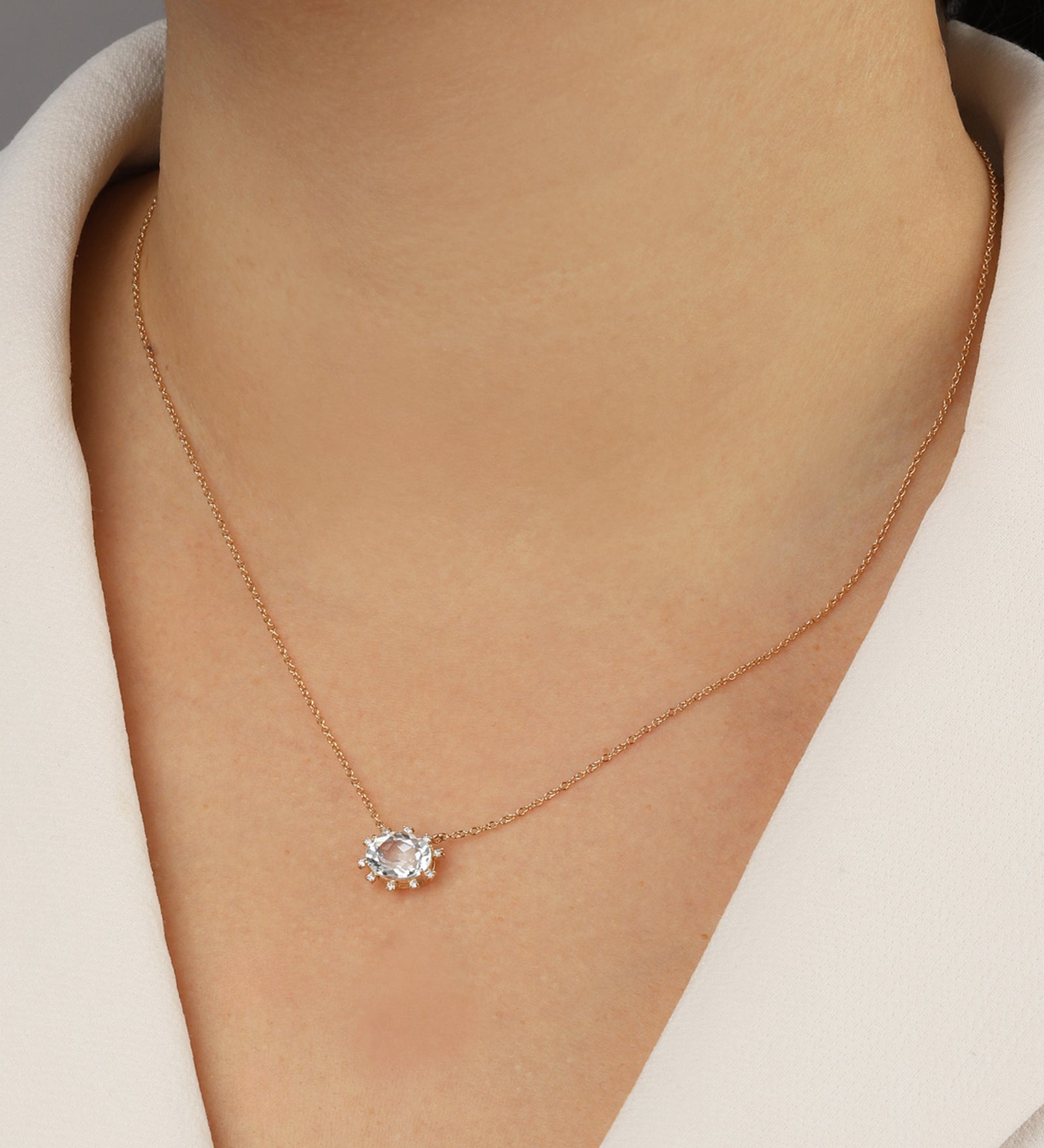 Goldhive-Spiked Oval Necklace-Blue Ruby Jewellery-Vancouver Canada