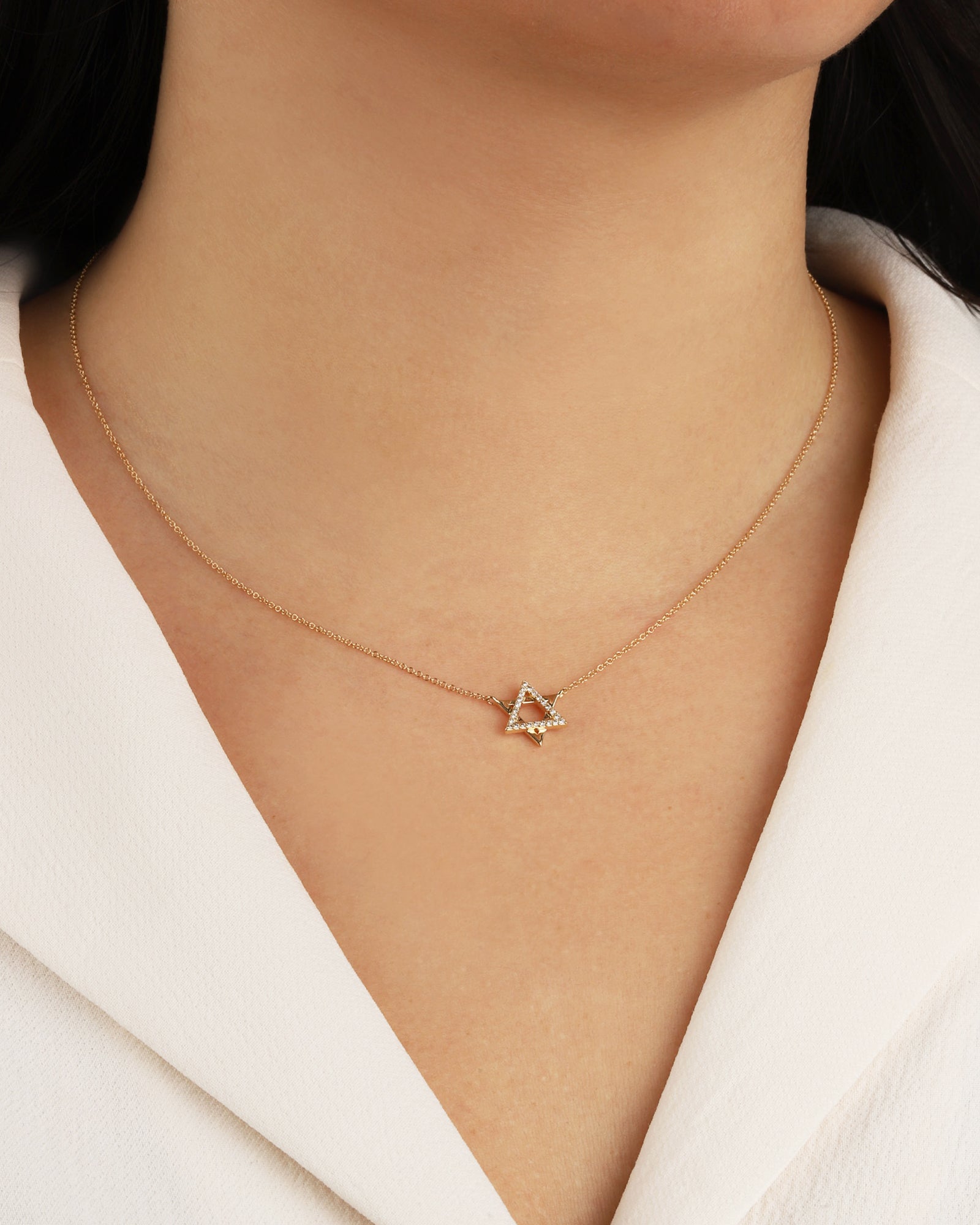 Goldhive-Star of David Diamond Necklace-Blue Ruby Jewellery-Vancouver Canada