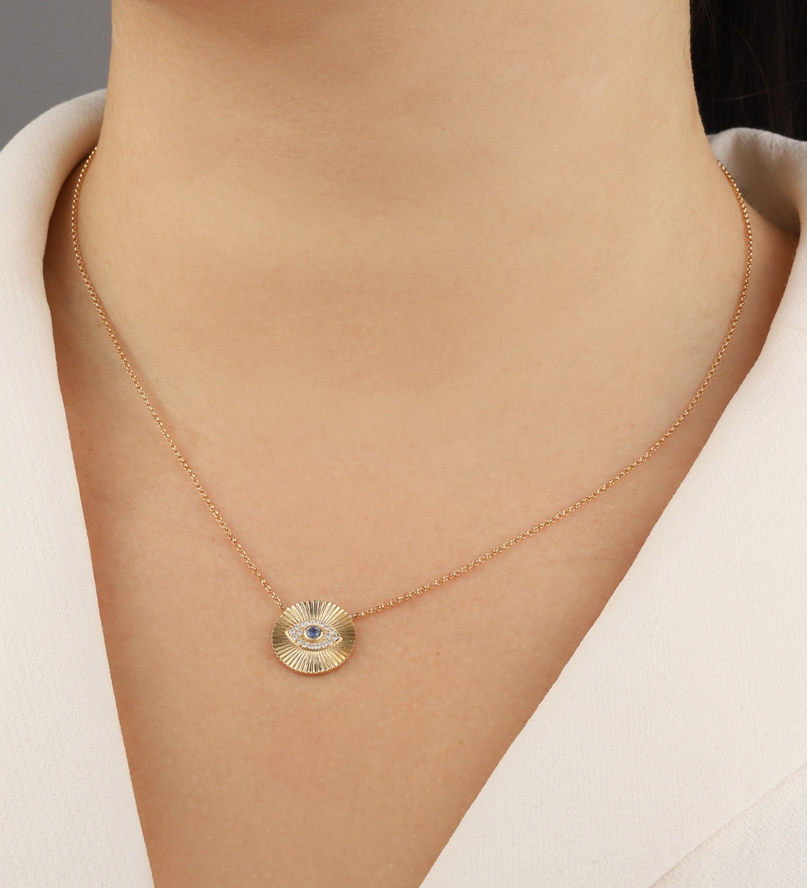 Goldhive-Radiant Evil Eye Necklace-Blue Ruby Jewellery-Vancouver Canada