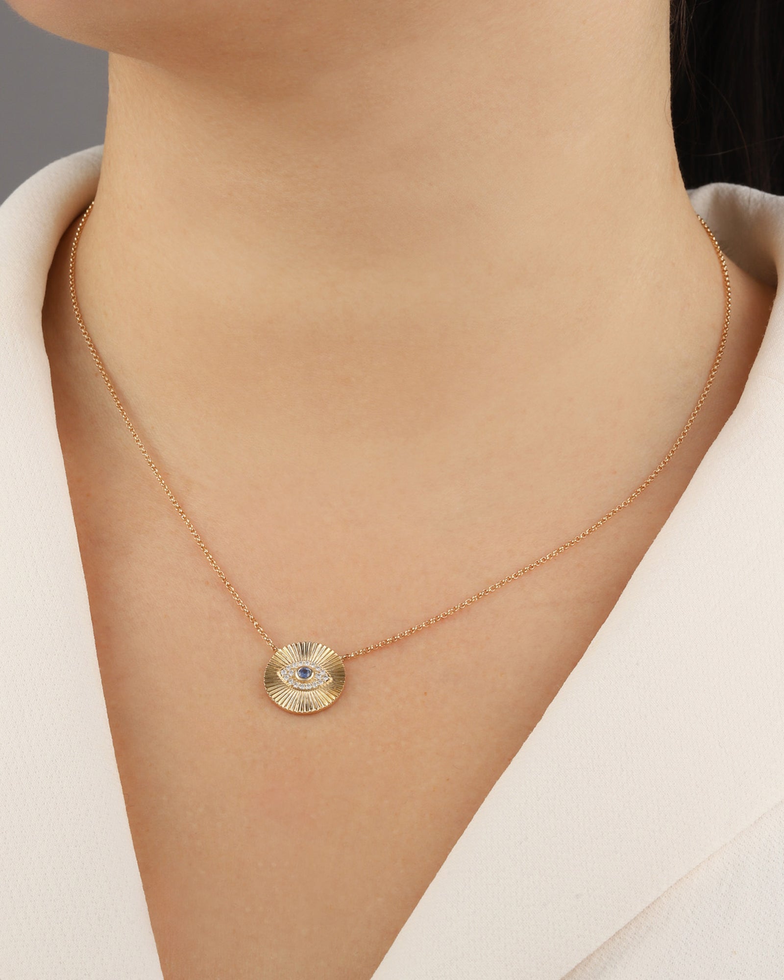 Goldhive-Radiant Evil Eye Necklace-Blue Ruby Jewellery-Vancouver Canada