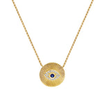Goldhive-Radiant Evil Eye Necklace-14k Yellow Gold, Diamond, Blue Sapphire-Blue Ruby Jewellery-Vancouver Canada