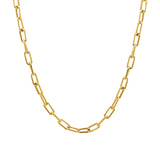 Goldhive-Small Paperclip Chain Necklace-Necklaces-14k Yellow Gold-Blue Ruby Jewellery-Vancouver Canada
