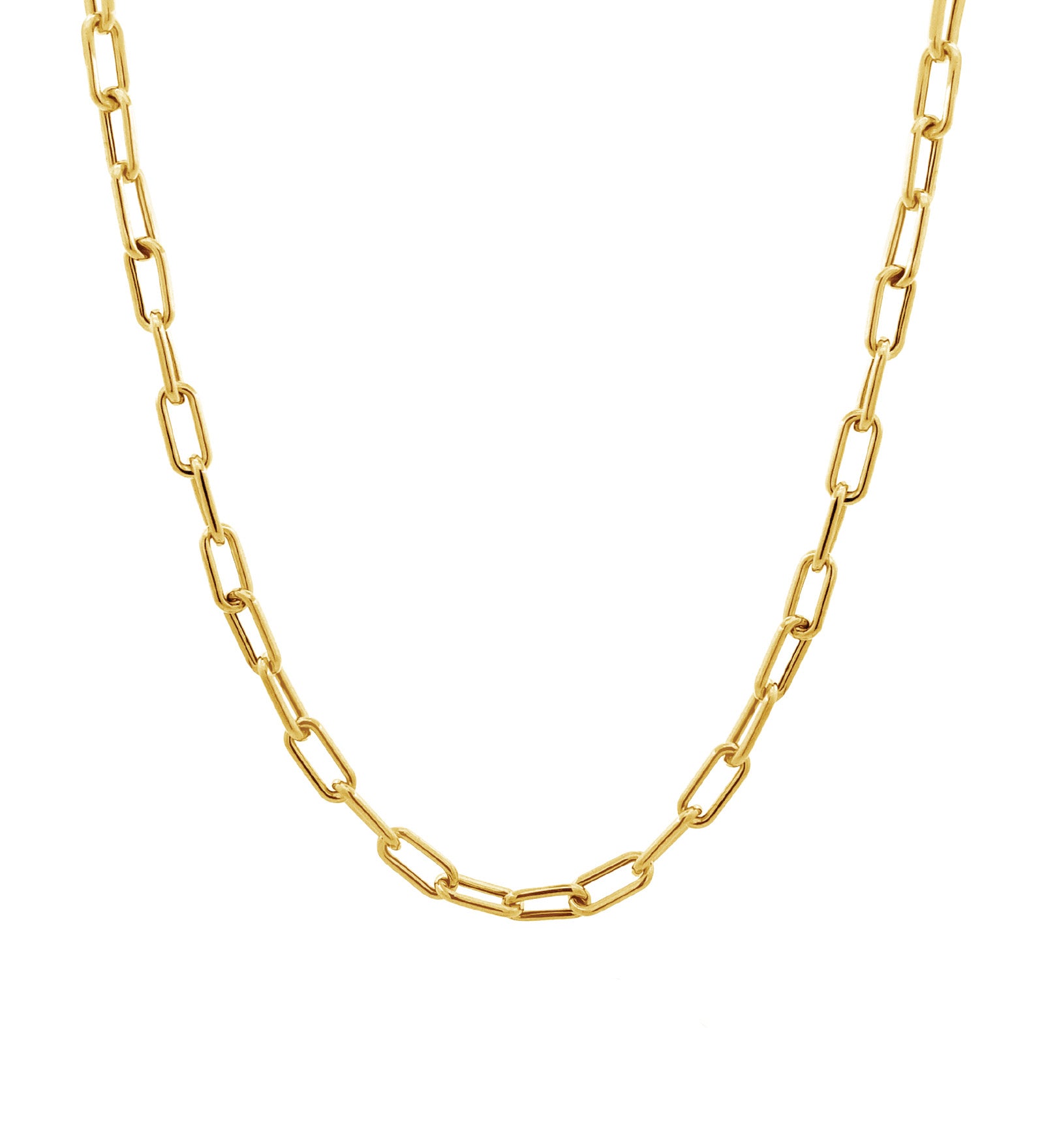 Goldhive-Small Paperclip Chain Necklace-Necklaces-14k Yellow Gold-Blue Ruby Jewellery-Vancouver Canada