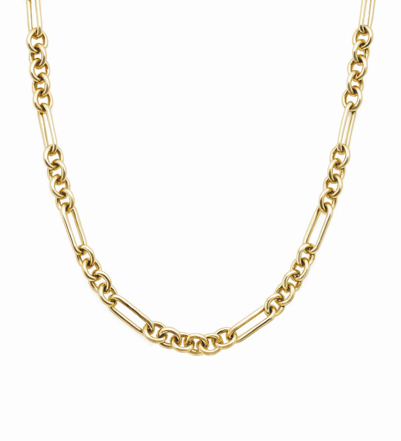 Goldhive-Sculpted Oval Chain Necklace-Necklaces-14k Yellow Gold-Blue Ruby Jewellery-Vancouver Canada