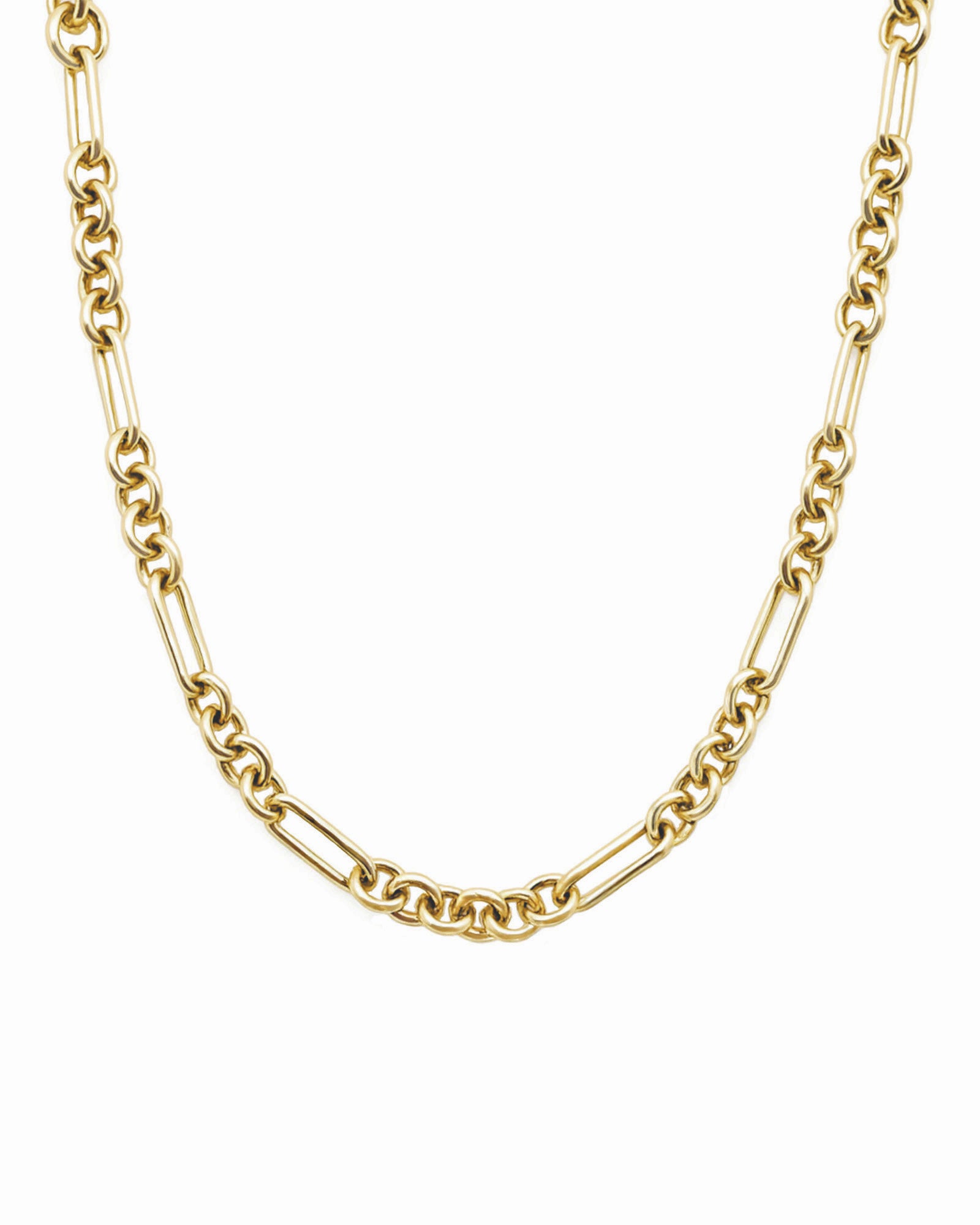 Goldhive-Sculpted Oval Chain Necklace-Necklaces-14k Yellow Gold-Blue Ruby Jewellery-Vancouver Canada