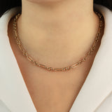 Goldhive-Sculpted Oval Chain Necklace-Necklaces-Blue Ruby Jewellery-Vancouver Canada