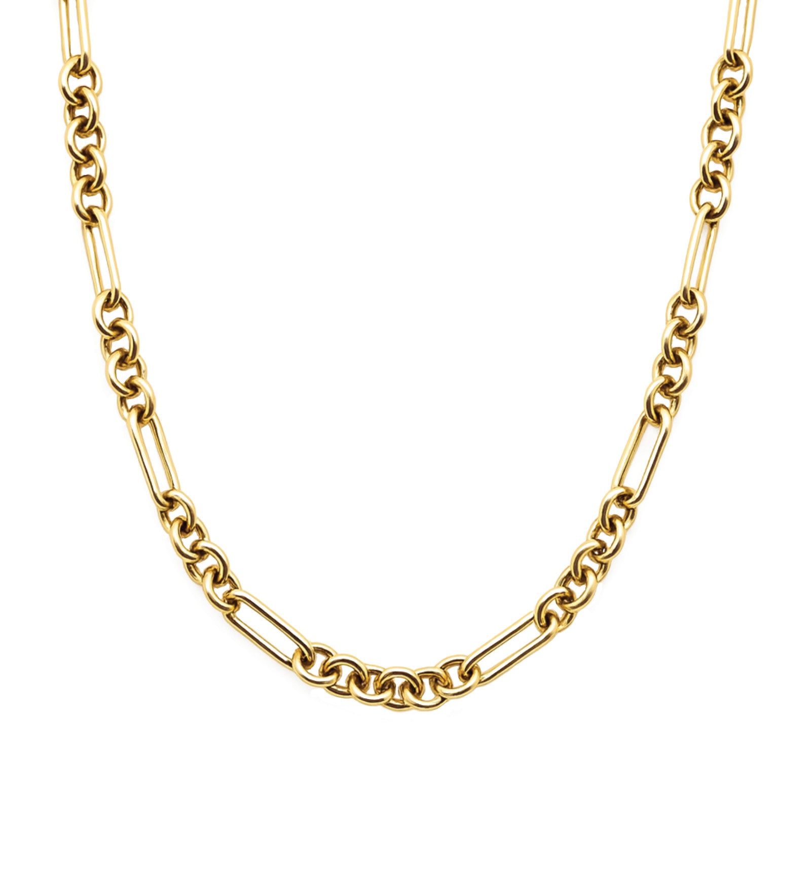 Goldhive-Sculpted Oval Chain Necklace-Necklaces-14k Yellow Gold-Blue Ruby Jewellery-Vancouver Canada