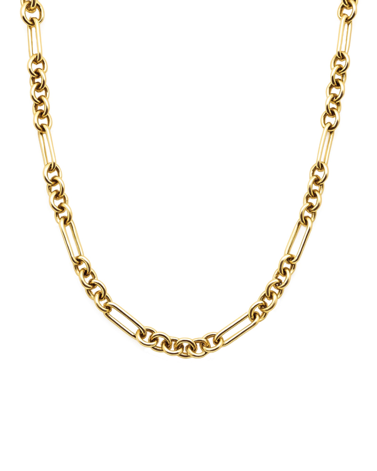 Goldhive-Sculpted Oval Chain Necklace-Necklaces-14k Yellow Gold-Blue Ruby Jewellery-Vancouver Canada