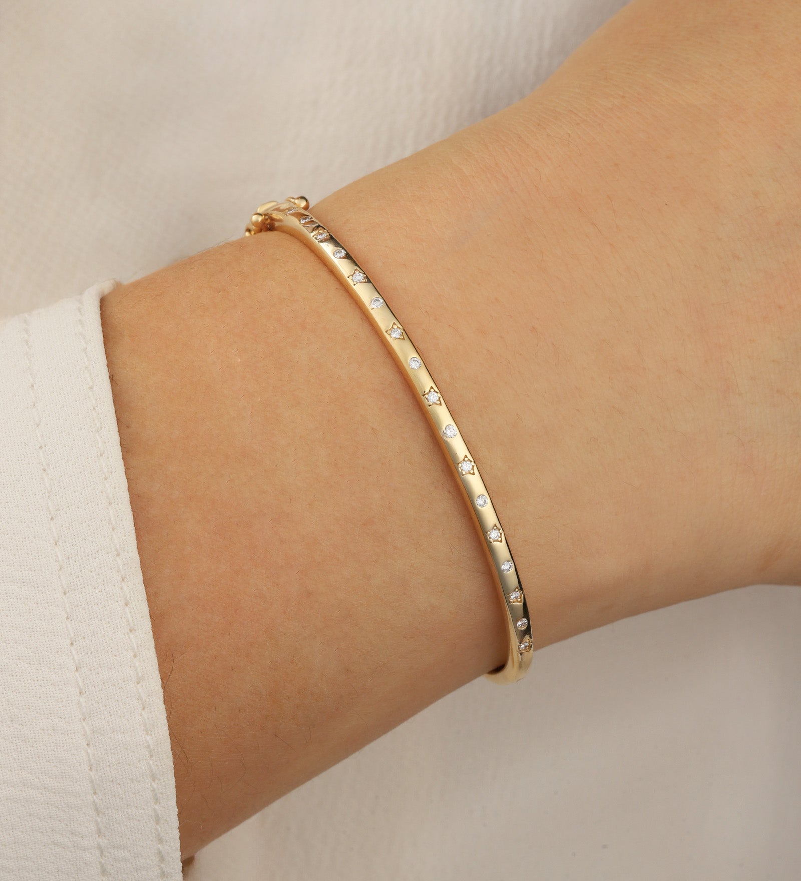 Goldhive-Celestial Diamond Studded Bangle-Bracelets-Blue Ruby Jewellery-Vancouver Canada